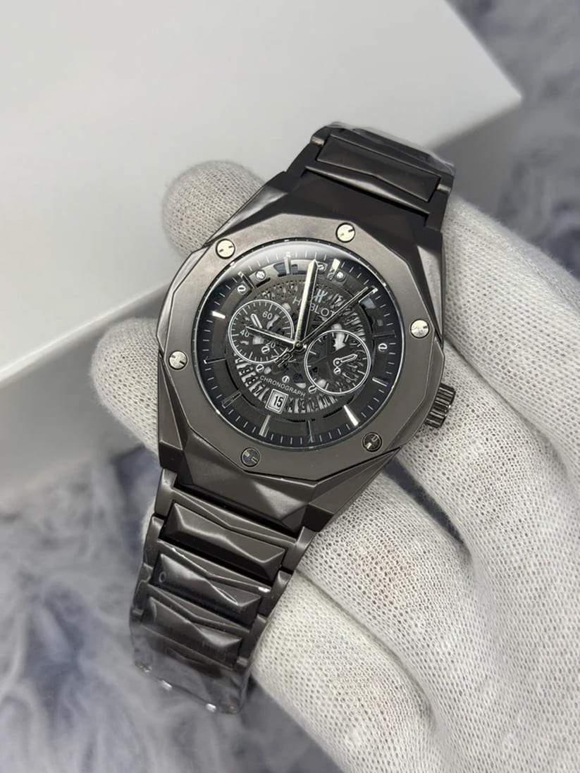 Hublot Diamond Cut Skeleton watch Available in Three Colour ....